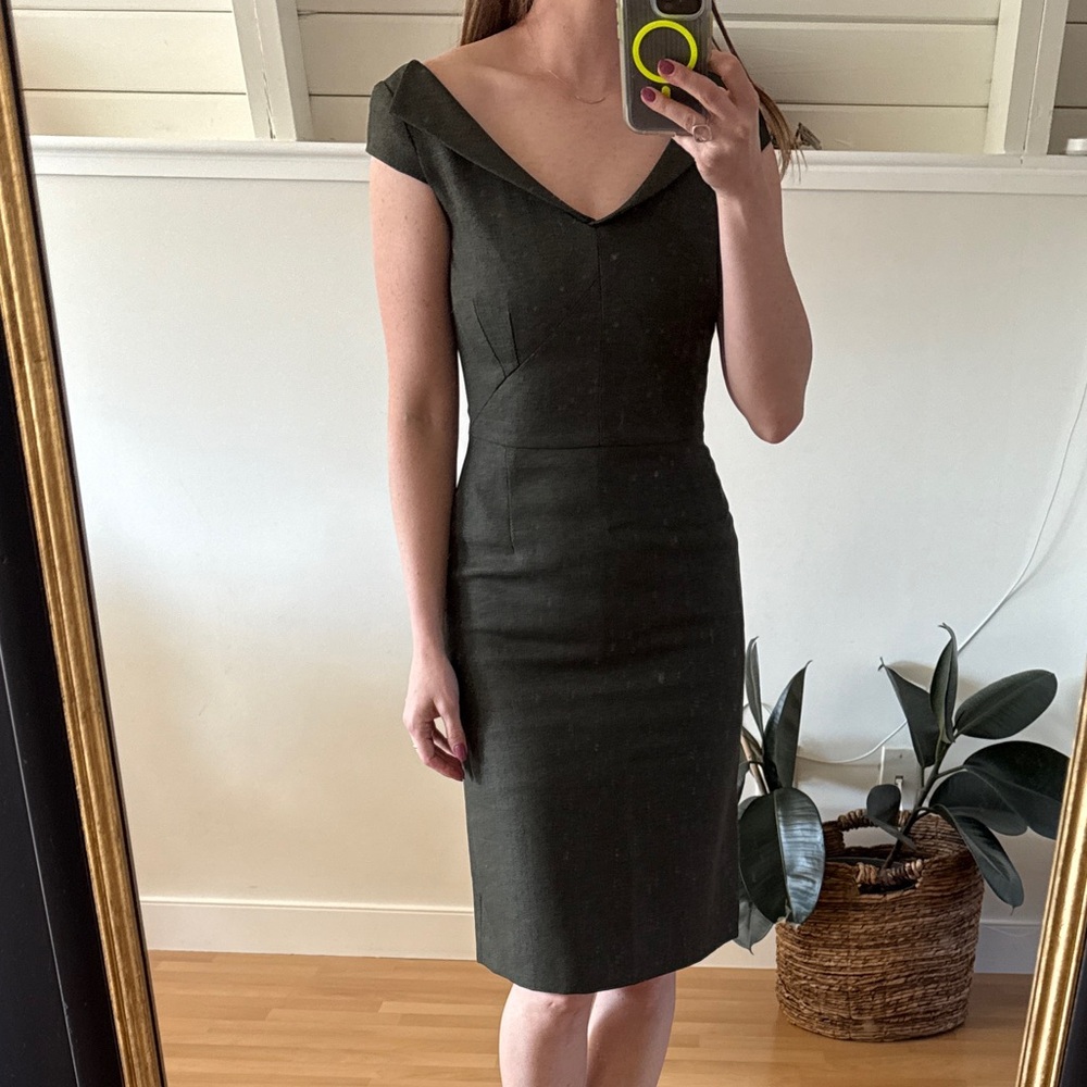 NWT! Dark Green Tweed Dress